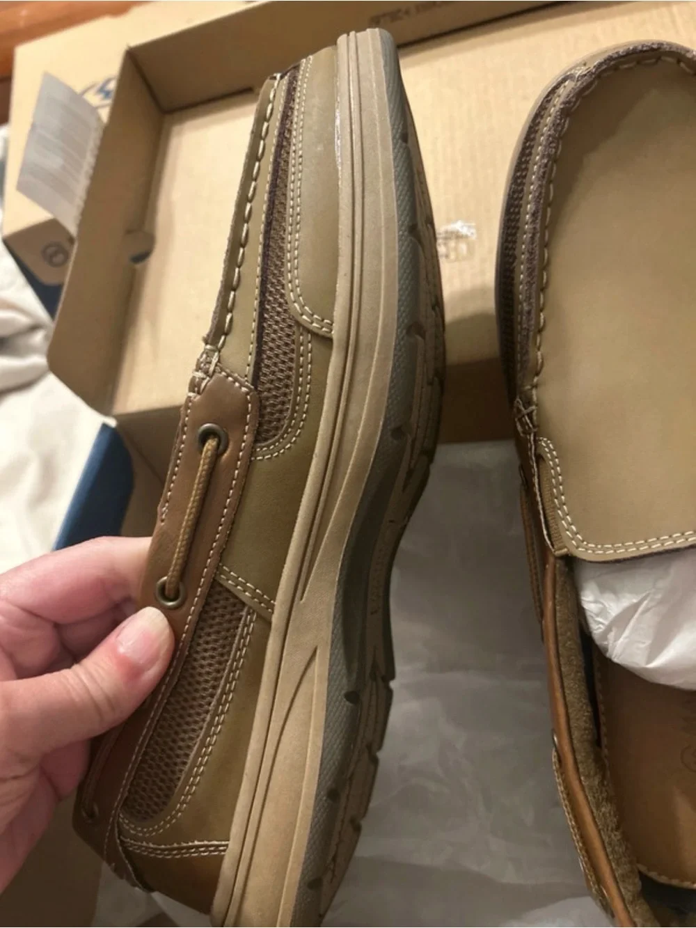Magellan Outdoors Men's Slip-On Boat Shoes in Tan